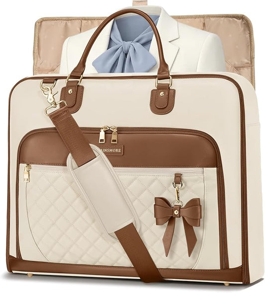 RAINSMORE Garment Bag for Travel Womens Hanging Suit & Dress Travel Bag Foldable Garment Duffle with Pockets & Strap, Carry On Compatible by RAINSMORE