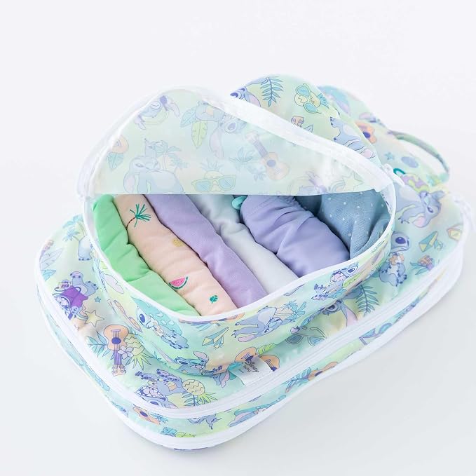 Bumkins Packing Cubes for Travel Bag, Organize Luggage with Compression Bags, Essential Traveling Accessories to Pack Carry On Suitcase, Must for Clothes or Toiletries, Set of 2 Sizes, Disney Stitch - Image 4