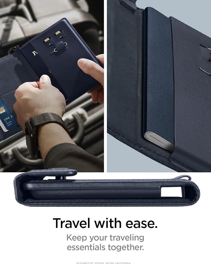 Spigen Life for Passport Card Cover Holder with RFID Blocking Technology Wallet Travel Documents Organizer Protector Accessories, SIM Card Pin Included - Image 2