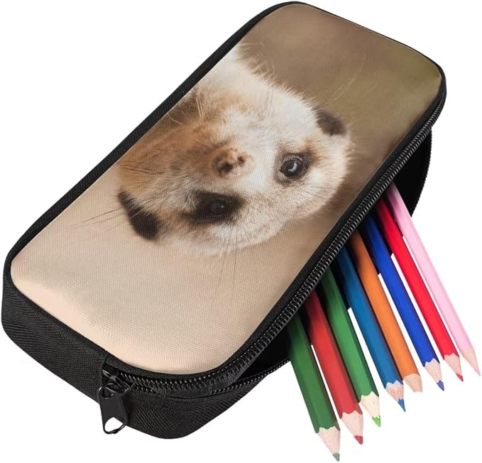 Kids Novelty Animal Backpack and Lunch Box for Boys Girls Student Lightweight 17 Inch School Meerkat Backpack with Lunch Bag Pencil Case Kids Comfy Padded Black Large Bookbag - Image 5