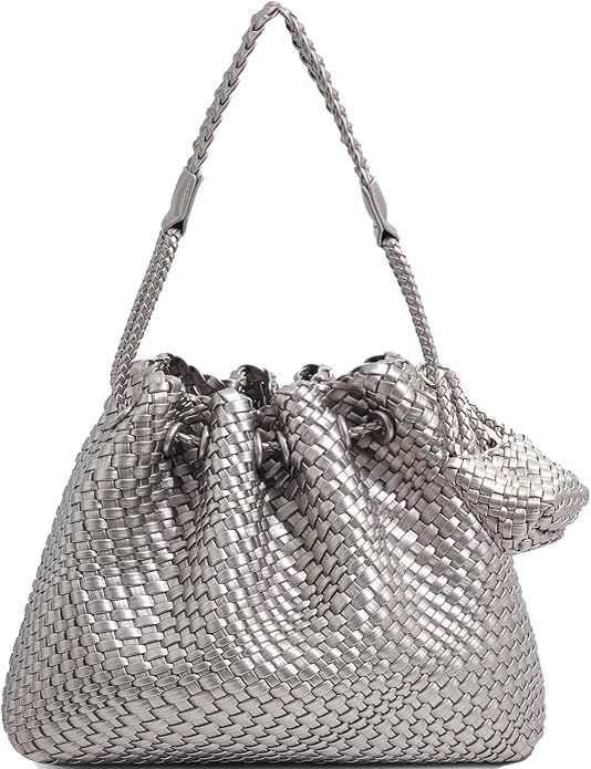 JINMANXUE Woven Purse for Women, Beach Hobo Shoulder Bag, Top-handle Tote Handbag, Shopper Underarm Satchel for Work Travel | Spacious Lightweight by JINMANXUE
