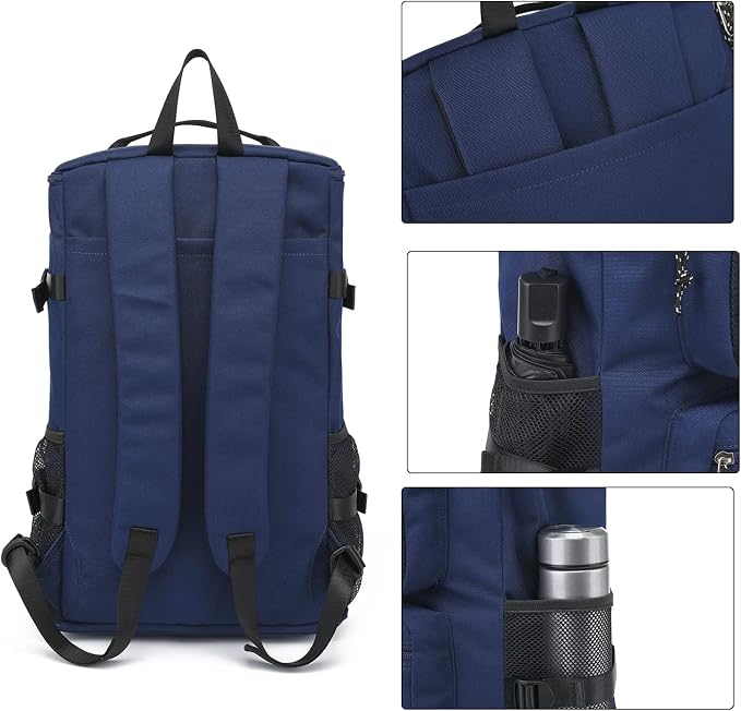 Kalesi Gym Duffle Bag Backpack 4-Way Waterproof with Shoes Compartment for travel Sport Hiking laptop (dark blue) - Image 3