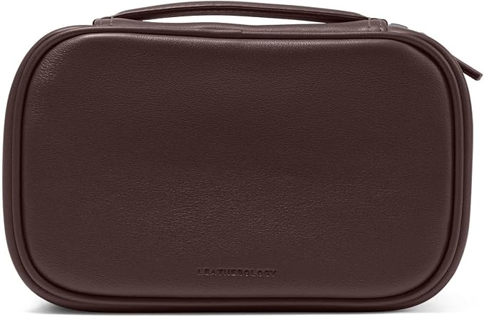Leatherology Brown Small Travel Organizer - Zipped mesh storage pocket, elastic loops for organization, compact travel size - Image 8
