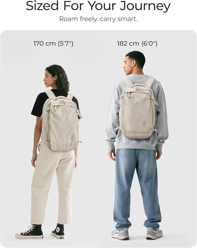 BAGSMART Travel Backpack for Women, 15.6 Inch Carry On Bag, Beige | TSA approved personal item fit for flights. Water resistant weekender daypack ideal for travel, business, and daily use. - Image 8