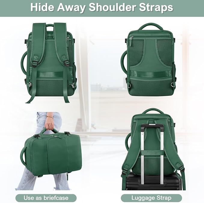 Sinaliy Travel laptop Backpack for Women, Personal Item Size Flight Approved, 16 Inch Laptop Bag with Multi-Pockets, Hiking Backpack, Waterproof Carry On Backpack Casual Daypack Backpack | Waterproof 16 Inch Laptop Backpack for Work, College, Weekend, ... - Image 5