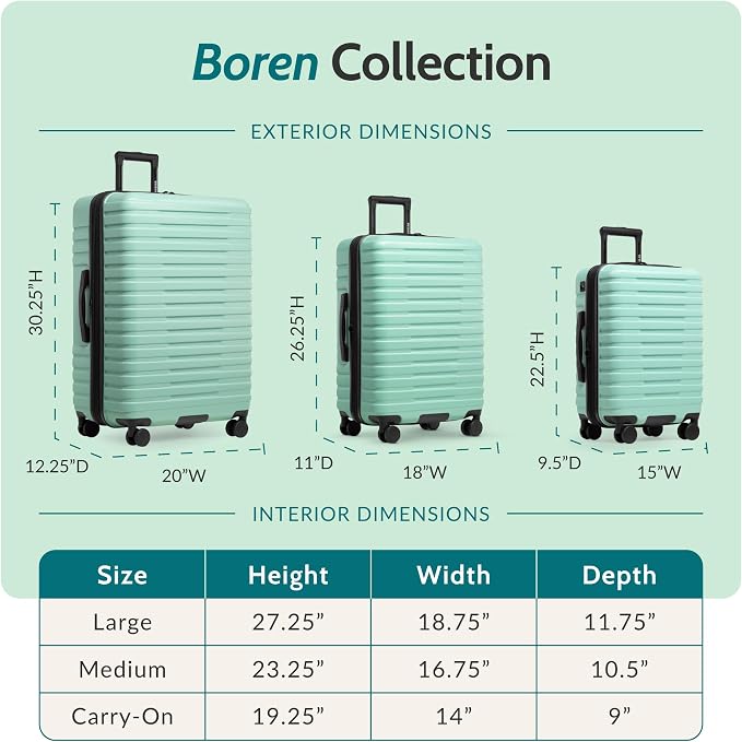 U.S. Traveler Boren Expandable Hardside Rugged Travel Luggage with 8 Spinner Wheels, Mint, Checked-Large 30-Inch - Image 2