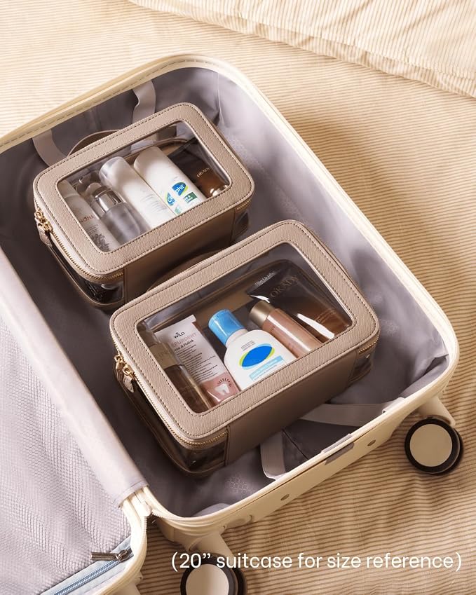 4 Pcs Clear Cosmetic Bag Set for Women Makeup Bag with Handle, Travel Toiletry Bag Transparent Cosmetic Case Portable Make Up Organizer Bag for Essentials - Image 8