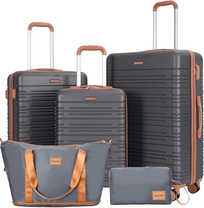 Luggage Sets 3 Piece,Suitcases with Double Spinner Wheels and TSA Lock,Hardcase 5 set Luggage with Travel Duffel Bag,Carry On Luggage Set by Unknown