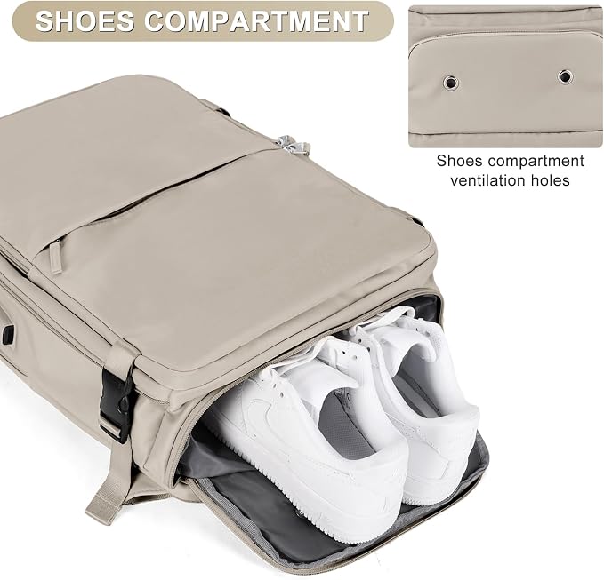 coofay Laptop Travel Backpack For Women Men Airline Approved Carry On Bags For Airplanes Underseat Luggage Backpack For Traveling On Airplane Personal Item Travel Bag For Airlines Light Brown - Image 6