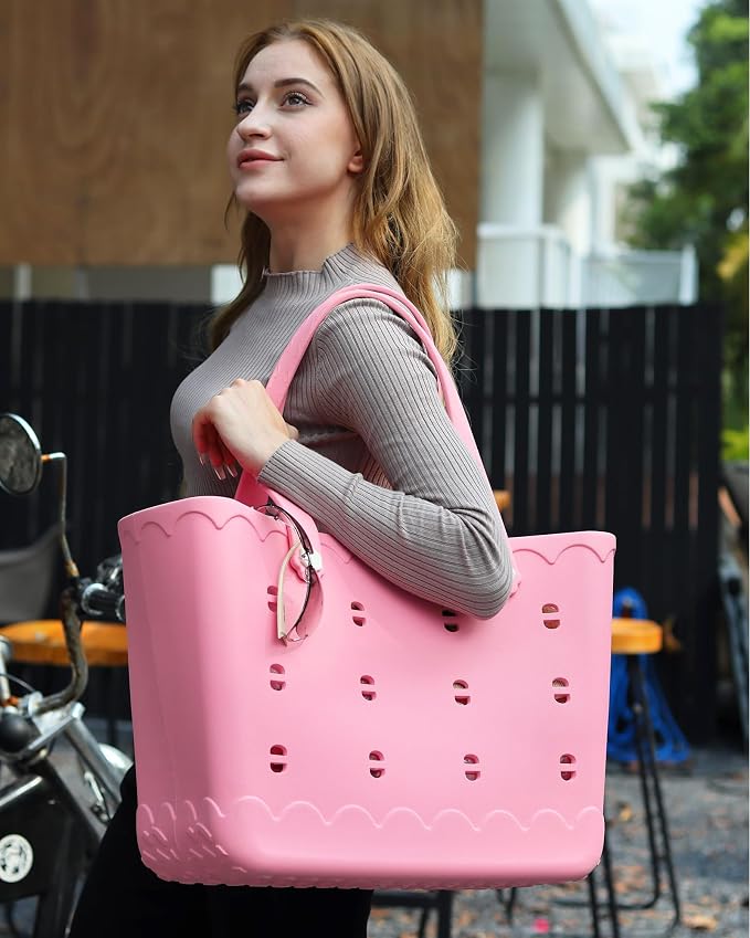 Rubber Beach Bag Waterproof Durable Large Tote Bag for Beach Sports Pool Swim Travel EVA Tote - Image 3
