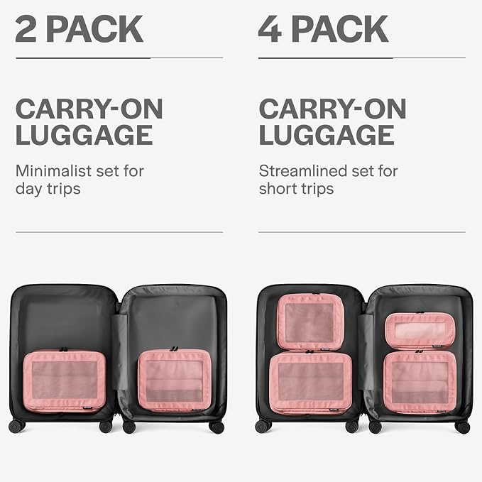 Aerotrunk Compression Packing Cubes for Travel - Luggage Organizer Bags - Double Zipper Packing Cubes for Suitcases (2-Pack, Rose) - Image 4