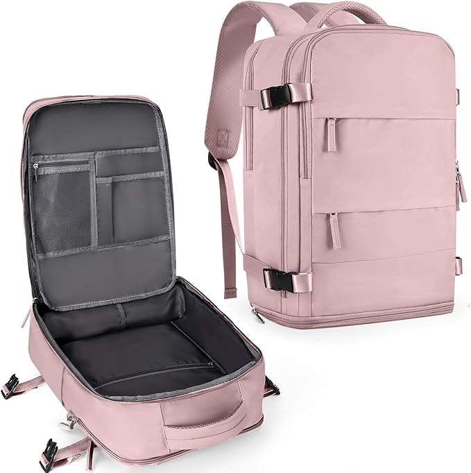 coowoz Travel Backpack For Women Men,Carry On Backpack,Hiking Backpack Waterproof Outdoor Sports Rucksack Casual Daypack travel essentials（Pink Purple） by coowoz