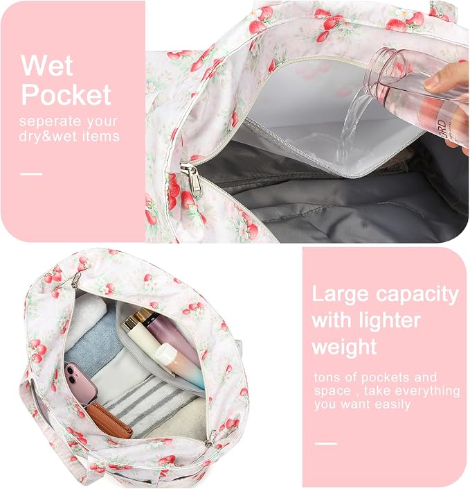 Bluboon Waterproof Beach Tote Pool Bags for Women Ladies Extra Large Carry On Bag With Wet Compartment for Weekender Travel - Image 8