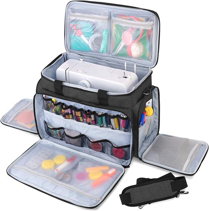 LUXJA Sewing Machine Case with Removable Padding Pad, Black | Travel Case for Most Standard Sewing Machines & Accessories, Bag Only by Luxja