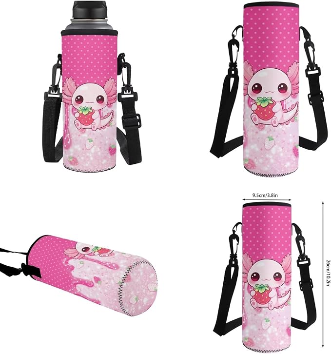 Strawberry Axolotl Kids 4-in-1 Backpack Set, Complete School Essentials – 17'' Bookbag + Insulated Lunch Box + Pencil Case, Lightweight Cute School Bag for Girls Age 6-12, Polka Dot - Image 7
