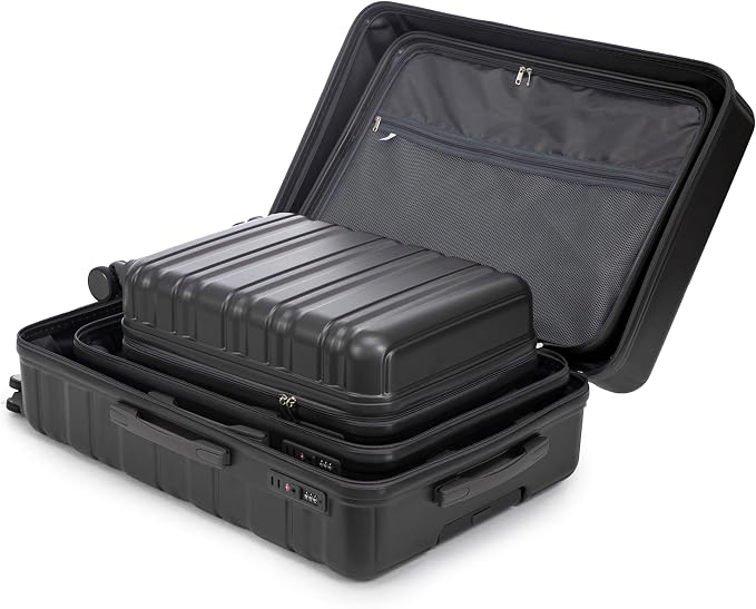 3-Piece Luggage Set 20/24/28'' Hard-shell with 360° Spinner Wheels & Combination Lock, Lightweight ABS Material for Travelling, Dark Gray - Image 7