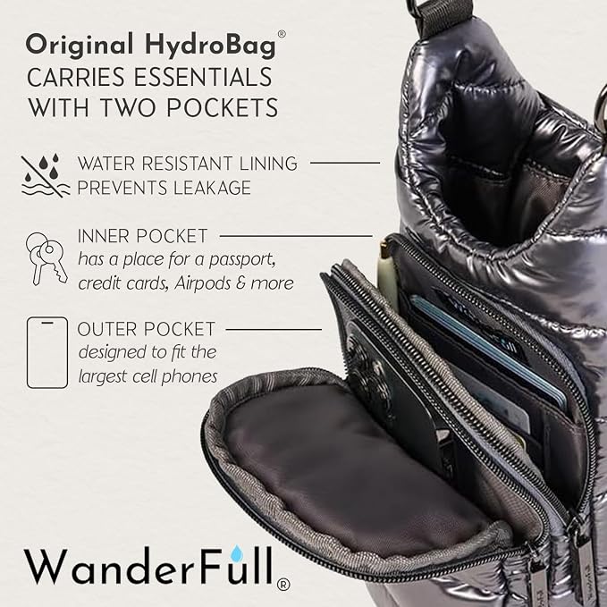 WanderFull Original HydroBag Crossbody Water Bottle Holder with Phone Pocket, Fits Water Bottles up to 32 oz - Image 6
