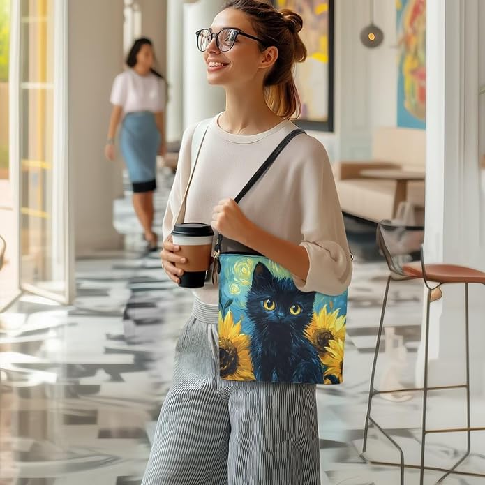 HUGS IDEA Boho Bags for Women Leather Handbag Shoulder Bucket Crossbody Purse - Image 6