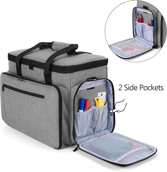 LUXJA Sewing Machine Case with Removable Padding Pad, Gray | Travel Case for Most Standard Sewing Machines & Accessories, Bag Only - Image 4