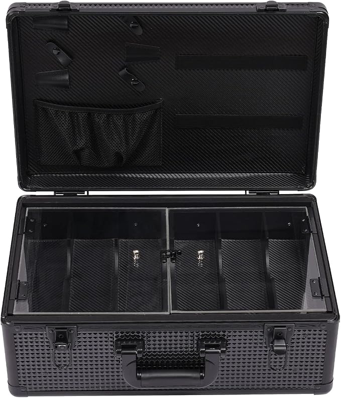 DNYSYSJ Barber Carrying Case Barber Case, Stylist Tool Box Crocodile Pattern Professional Salon Hair Cutting Grooming Kit Storage Organizer for Clippers, Scissors, Barber Supplies (E) - Image 4