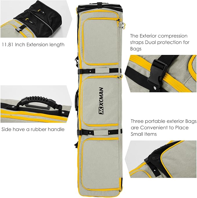 XCMAN Roller Snowboard Bag with Wheels Adjustable Length… - Image 3