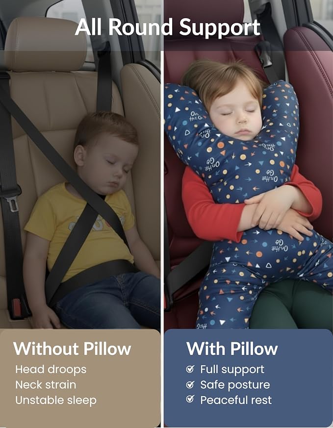X Shape Travel Pillow – Neck & Head Support Cushion for Airplane, Car, Train & Office – Comfortable Travel Neck Pillow for Sleeping – Compact Portable Neck Pillow for Adults & Kids - Image 2