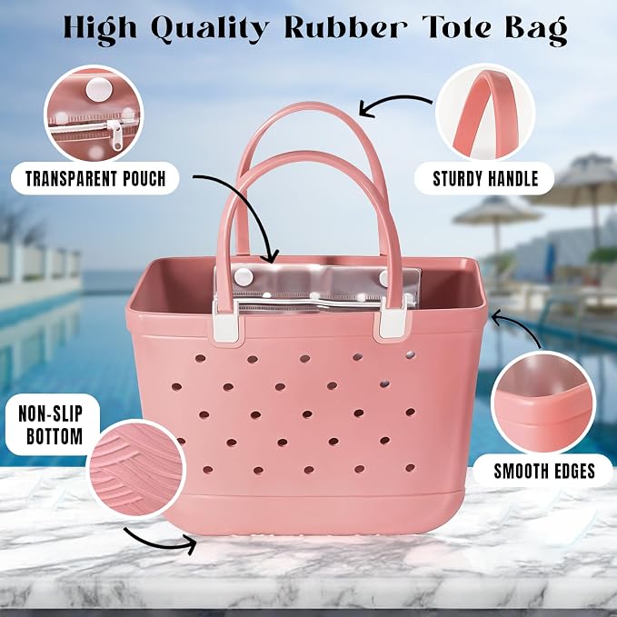 Extra Large Rubber Tote Bag for Beach, Pool, Boat. Waterproof, Lightweight- Parent - Image 4