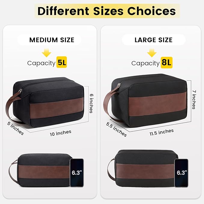 Vorspack Toiletry Bag for Men - Water Resistant Travel Bag for Toiletries, Accessories, Travel Essentials, Gifts - Black (Pack of 4) - Image 2
