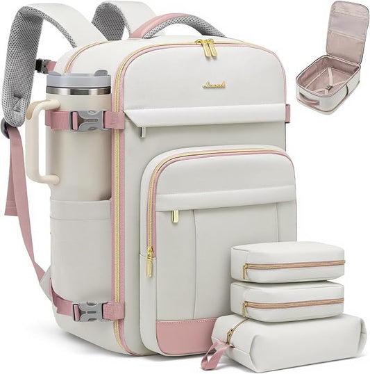 LOVEVOOK Travel Backpack for Women & Men - 17.3 Inch Carry On Backpack & Personal Item Backpack for Airlines, Spacious and Durable Design, with 3 Packing Cubes by LOVEVOOK