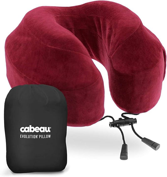 Cabeau Evolution Memory Foam Travel Pillow - The Best Neck Pillow with 360 Head & Neck Support - Red by Cabeau