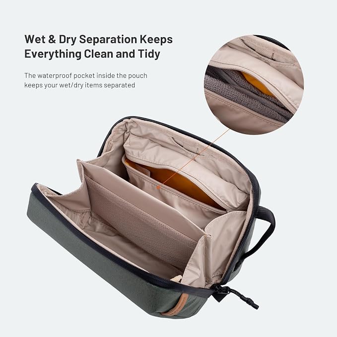 PGYTECH Travel Toiletry Bag for Men & Women, Hanging Compact Pouch, Waterproof Dopp Kit for Traveling, Shaving Bag Makeup Bag Organizer for Toiletries - Image 4