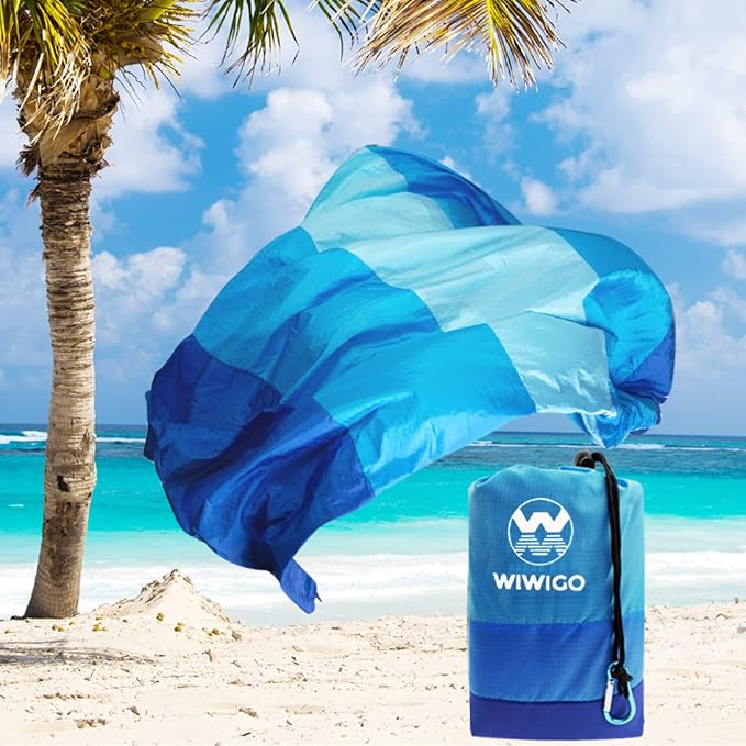 WIWIGO Beach Blanket Sandproof Extra Large Beach Mat Adults Waterproof Quick Drying Sand Free Mat Made by Premium Polyester with 4 Stakes & 4 Corner Pockets for Outdoor Travel Camping Hiking - Image 7