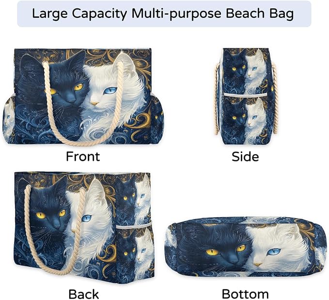 Large Beach Bag with Zipper Beach Bags for Women Water Resistant Swim Pool Bag - Image 5