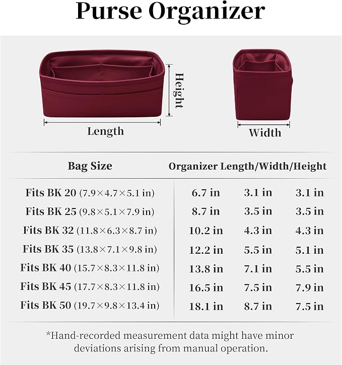 Satin Purse Organizer for Birkin 20, Rouge H | Custom Fit, Multiple Pockets, Lightweight Purse Essentials, Ideal for Travel, Shopping, and Daily Use - Image 8