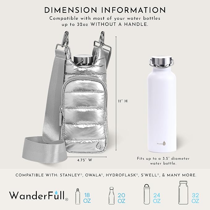 WanderFull Original HydroBag Crossbody Water Bottle Holder with Phone Pocket, Fits Water Bottles up to 32 oz - Image 5