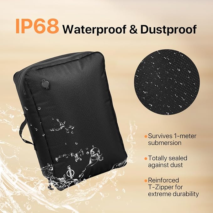 Vacuum Travel Bag for Luggage with Wireless Pump 35L, 180° Open Zipper, IP68 Waterproof, Reusable Compression Bags for travel to Save Space, Fits 20-28in Suitcase, Backpack, Cloth (2PC + Pump) - Image 6