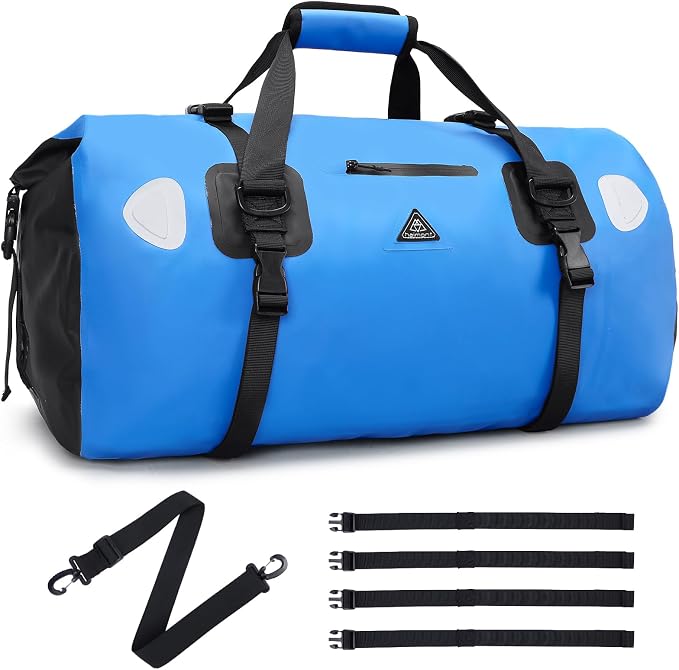 Haimont Waterproof Duffel Bag Roll-top Dry Duffel Bag with Quick-fixed Straps for Motorcycling, Rafting, Boating, SUP, Kayaking, Travel, 50L/70L by Haimont