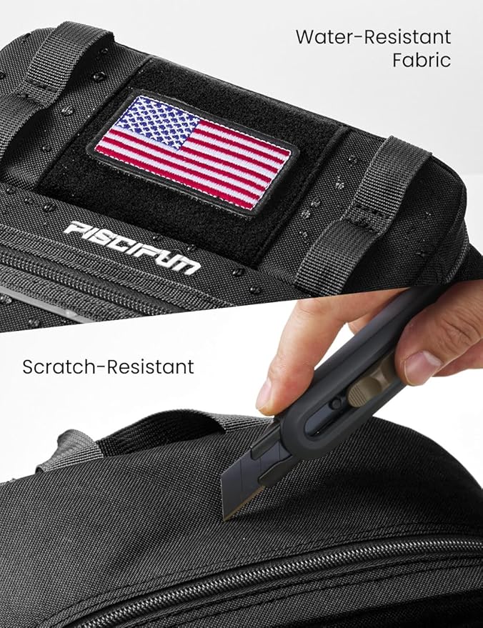 Piscifun Fishing Backpack Tackle Bag with 2 Rod Holders, Multi-Compartment Storage, MOLLE System, Water-Resistant Lightweight Outdoor Pack - Image 3