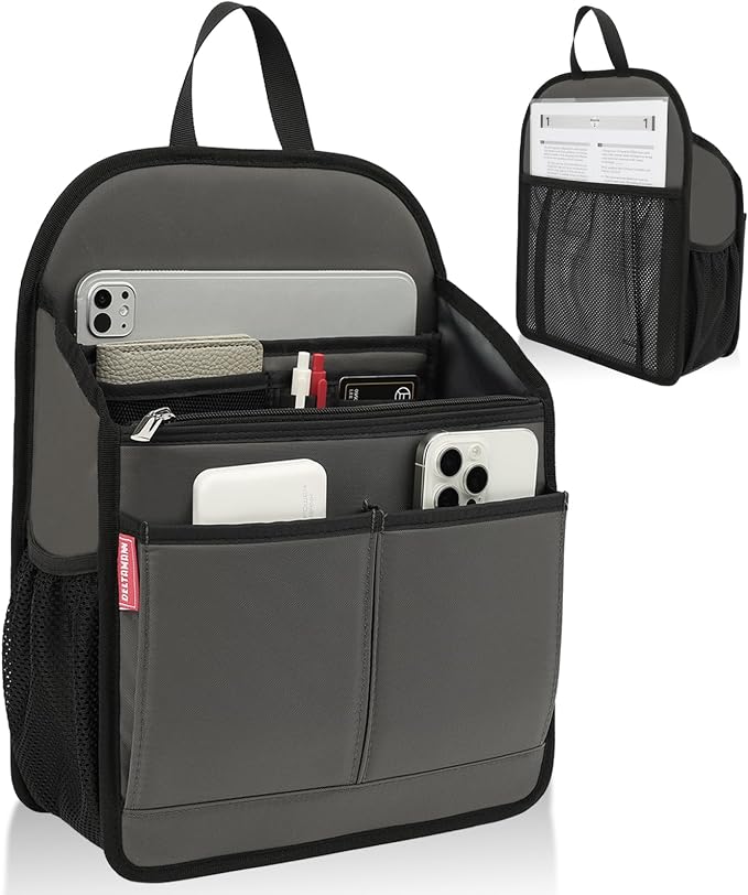 Large Premium Wider Rugged Backpack Organizer Insert for Men Women Work Travel -19 Pockets, Padded Nylon-Gray by DELTAMANN