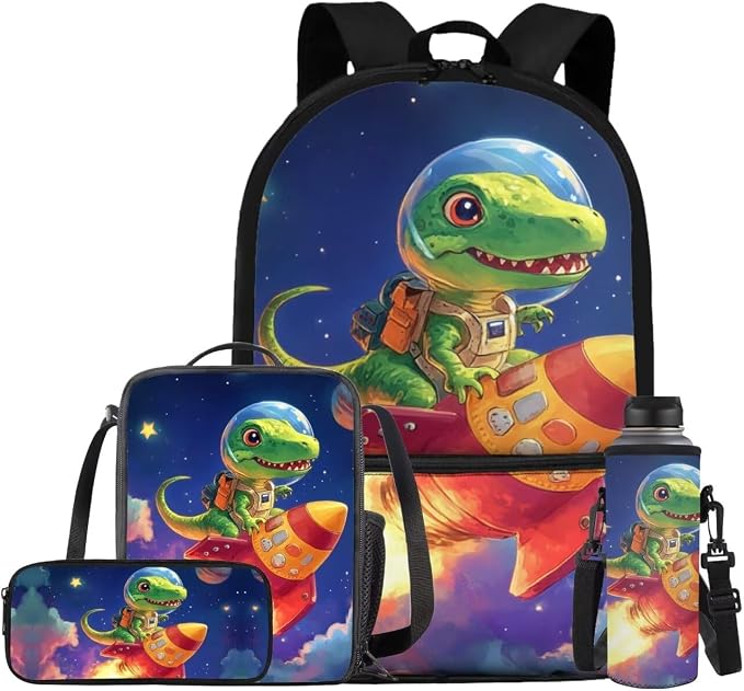 Dinosaur Backpack for Kids 5-7 Boys with Lunch Bag Lightweight Preschool School Bookbag Set, Large Capacity Kindergarten Backpack for Boys, Perfect Back to School Gifts for Students by Bivxisrvo