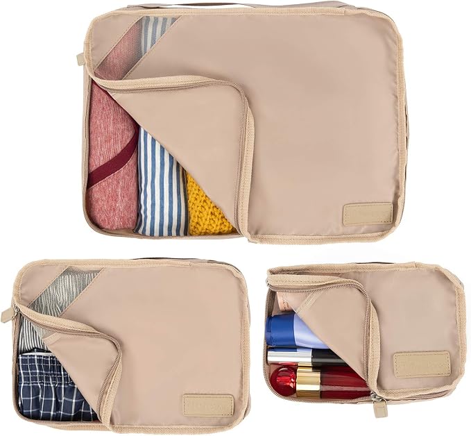 Travelpro Essentials-Packing Cubes, Khaki, 3-Pack (S/M/L) - Image 4