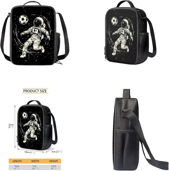Space Astronaut Backpack for Kids Boys Backpack with Lunch Box Water Bottle Holder and Black Pencil Case 4PCS Set Bookbag with Front Pocket 17 inch Sturdy School Bag with Side Pocket for Girls - Image 4