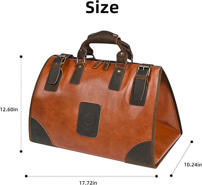 Canvas + Leather Travel Luggage Tote Duffle Gym Suitcase Weekender Overnight Bag For Men Male FB8151 (8151-Coffee) - Image 7
