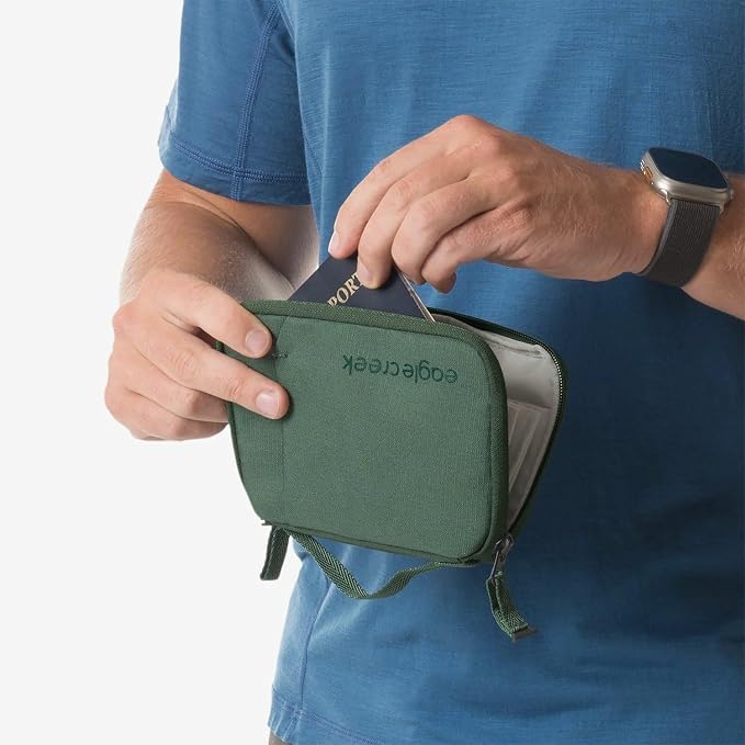 Eagle Creek Stash RFID Passport Wallet – Slim Travel Organizer with RFID Blocking – Secure Storage for Passport, Cards & Cash – Lightweight & Water-Resistant – Unisex – Grass Green - Image 8