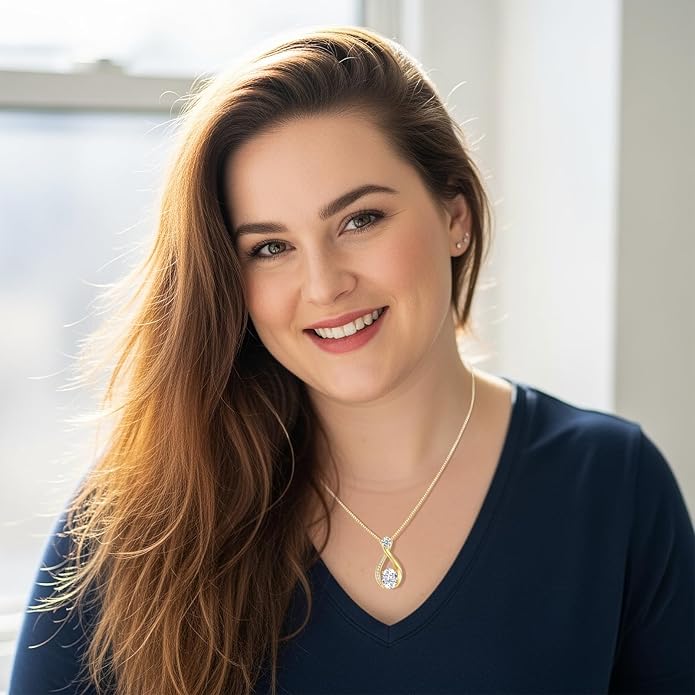 1.5CT Moissanite Infinity Pendant Necklace Anniversary Wedding Gifts for Women Wife Her S925 Sterling Silver 18K White Gold/Gold Filled Jewelry for Birthday Mothers Christmas Valentines Day