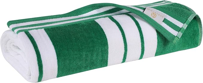 Superior Cotton Cabana Striped Beach Towels, Colorful Towels for Adult, Kid, Pool, Swimming, Sand, Travel, Large Oversized, Absorbent, Fast Drying, Bath Basics, Cabana Collection, 1 Piece, Dark Green - Image 9