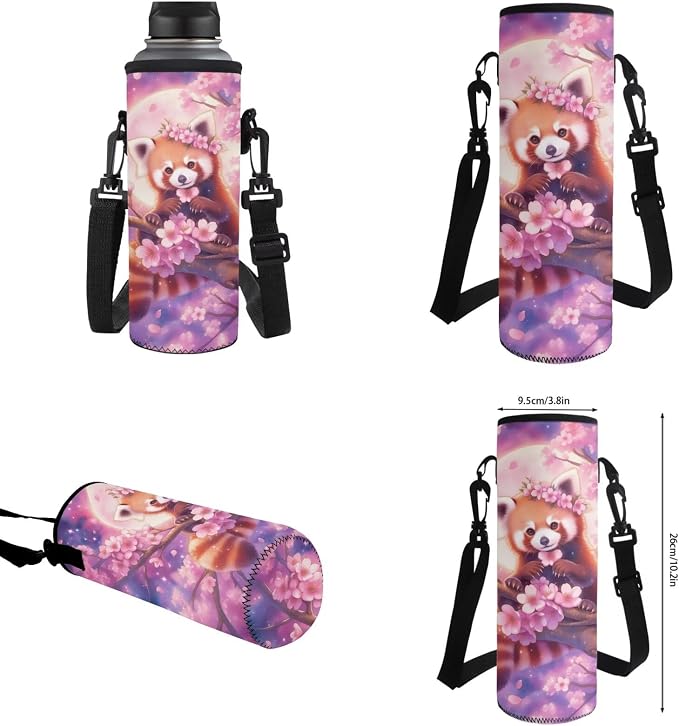 Kawaii Red Panda Cherry Blossom Girls 4Pcs School Backpack with Lunch Box 17 Inch School Bag and Pencil Case Water Bottle Pouch, Cute Floral Animal Bookbag Elementary Kindergarten - Image 7
