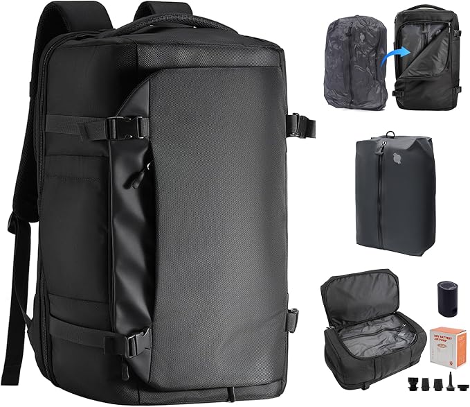 Vacuum Backpack 60L with Pump & Bags, Waterproof, 17" Laptop by OPOALO