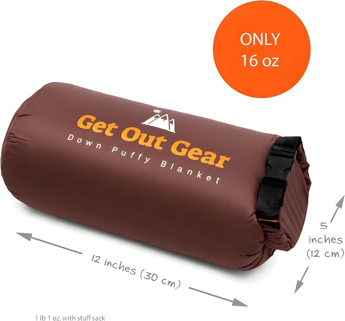 Get Out Gear Down Camping Blanket - Puffy, Packable, Lightweight and Warm | Ideal for Outdoors, Travel, Stadium, Festivals, Beach, Hammock | 650 Fill Power Water-Resistant Backpacking Quilt - Image 5