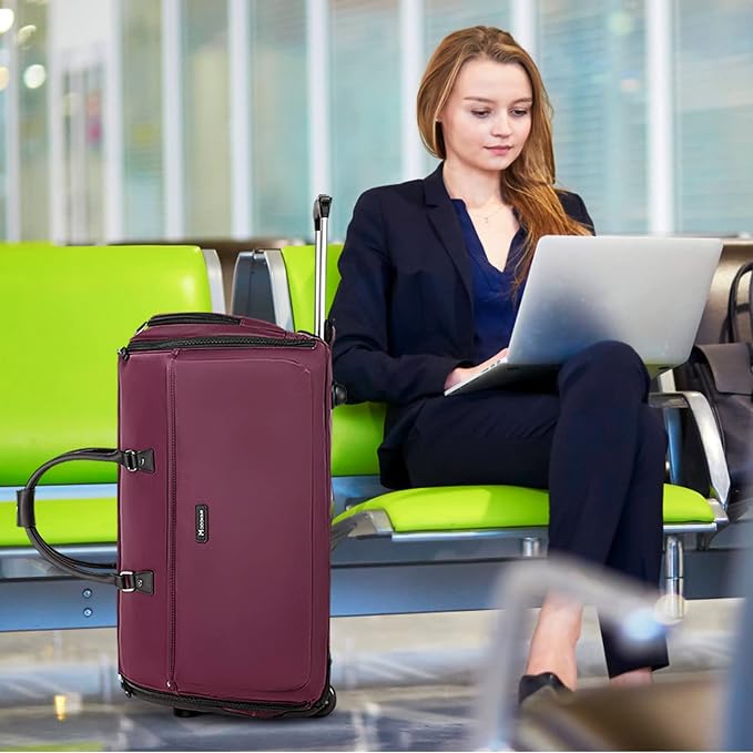 Modoker Rolling Garment Bags, 25in Large Garment Duffle Bag with Wheels, 3 in 1 Garment Suit Luggage Bag, Not Standard Carry-On Size for Women Men Business Travel Weekender, Red - Image 7